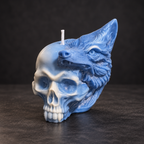 Bougie en forme de crâne de loup | Décoration gothique fantastique et cadeau pour les fans de loups-garous
