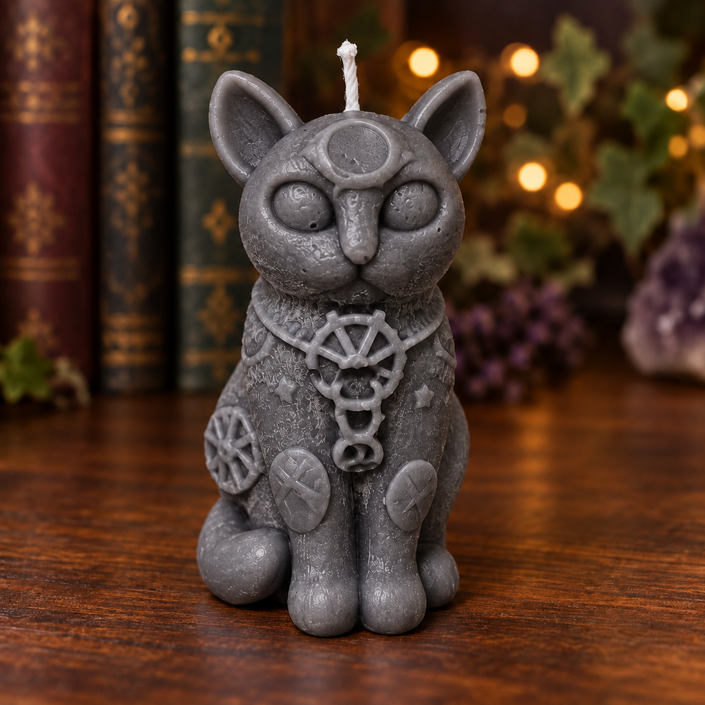 Handmade Witch Cat Candle