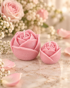 Rose Candle Set of 2 – Handmade Flower Candles, Romantic Floral Home Decor, Gift Set