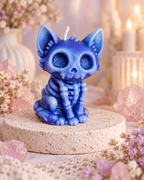 Handmade Skeleton Cat Candle – Cute Gothic Cat Candle, Spooky Fantasy Decor & Cat Lover Gift