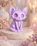 Handmade Skeleton Cat Candle – Cute Gothic Cat Candle, Spooky Fantasy Decor & Cat Lover Gift