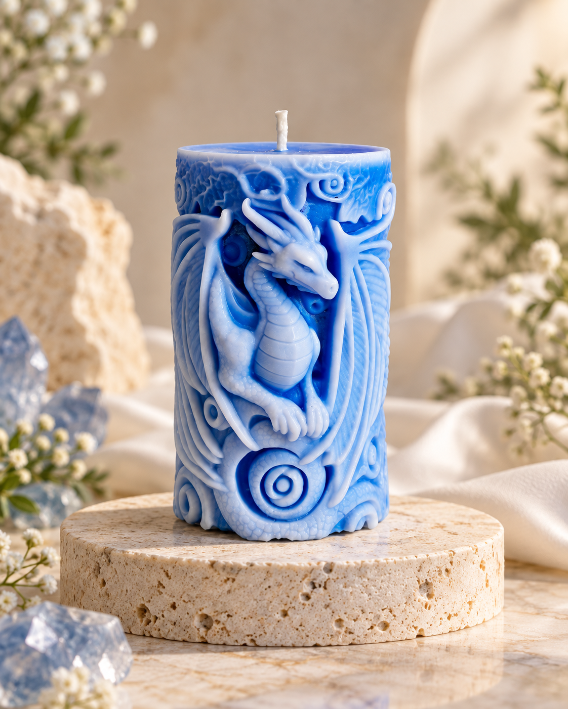 Dragon Candle | Fantasy Pillar Candle & Dragon Home Decor