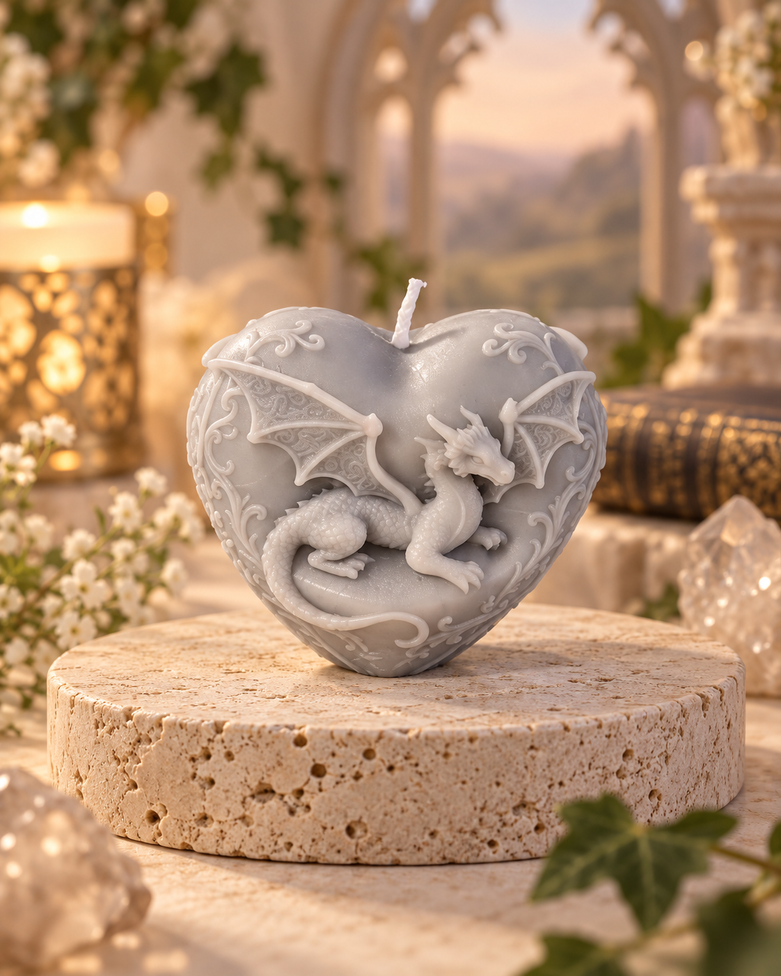 Dragon Heart Candle | Fantasy & Gothic Dragon Decor