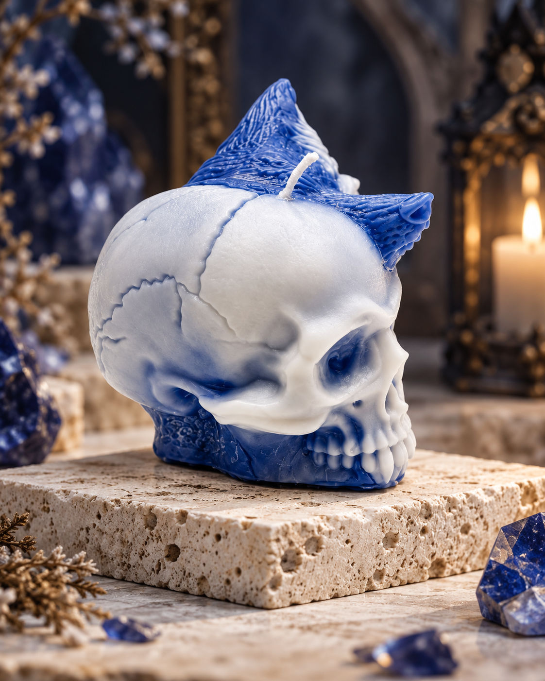 Wolf Skull Candle | Gothic Fantasy Decor & Werewolf Gift