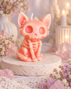 Handmade Skeleton Cat Candle – Cute Gothic Cat Candle, Spooky Fantasy Decor & Cat Lover Gift