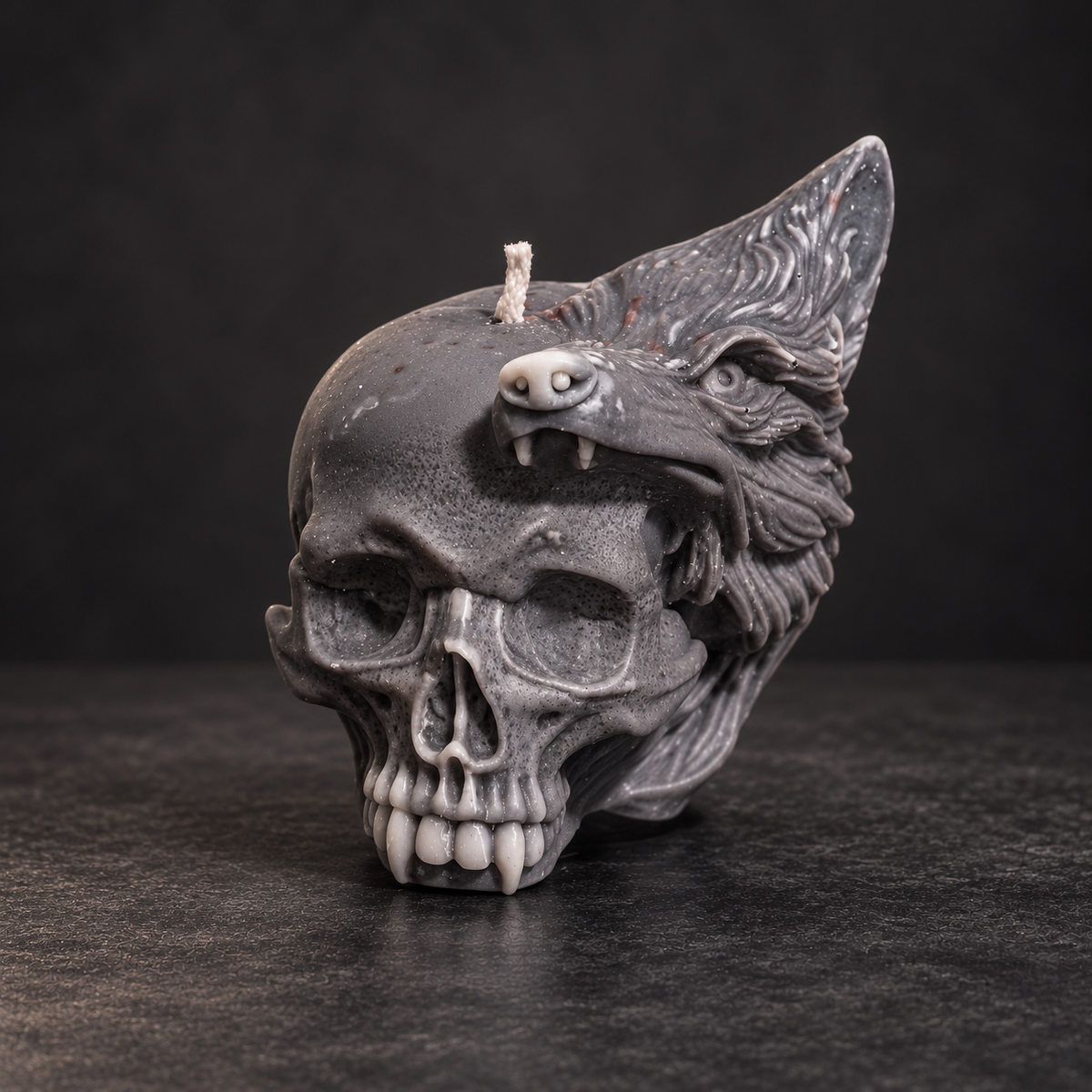 Wolf Skull Handmade Soy Candle | Gothic Fantasy Decor & Werewolf Gift
