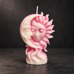 Bougie artisanale Soleil & Lune | Décoration céleste et astrologique