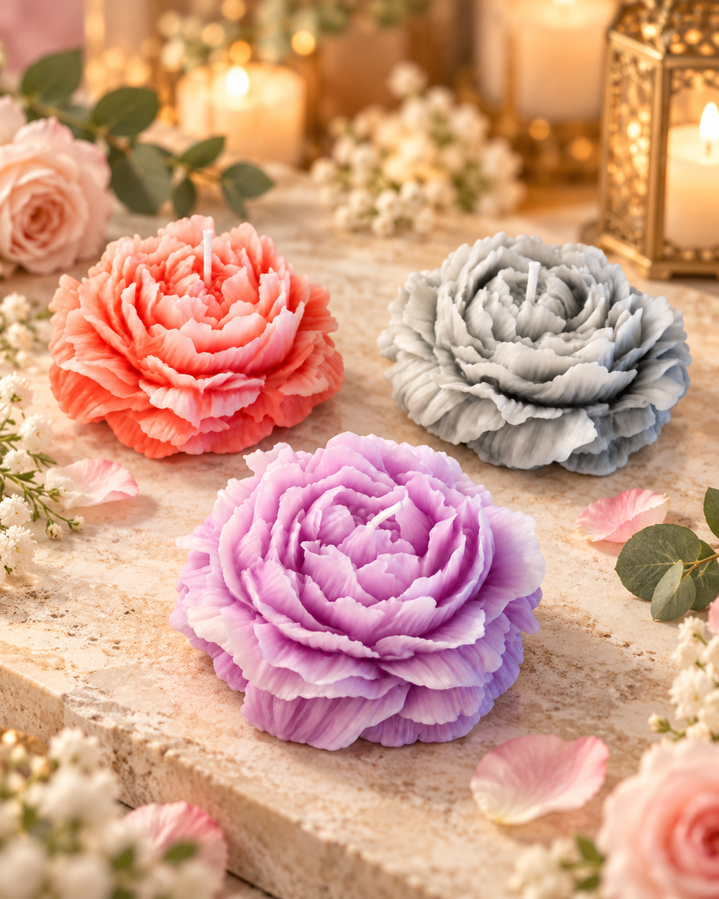 Bougie flottante en forme de fleur