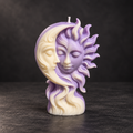 Bougie artisanale Soleil & Lune | Décoration céleste et astrologique