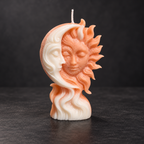 Bougie artisanale Soleil & Lune | Décoration céleste et astrologique