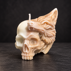 Bougie en forme de crâne de loup | Décoration gothique fantastique et cadeau pour les fans de loups-garous