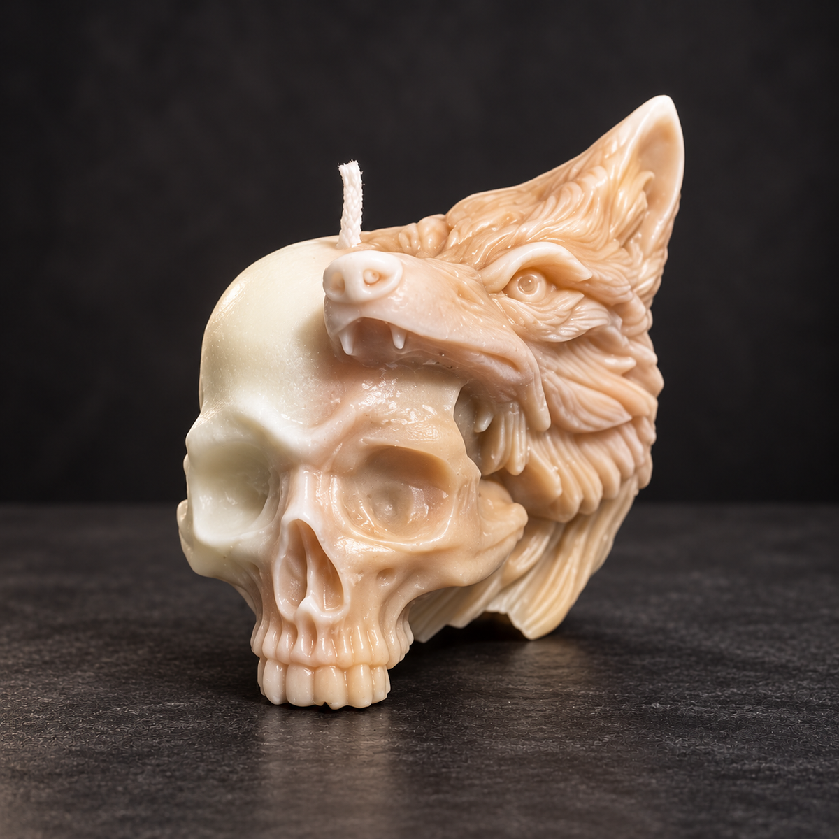 Wolf Skull Handmade Soy Candle | Gothic Fantasy Decor & Werewolf Gift